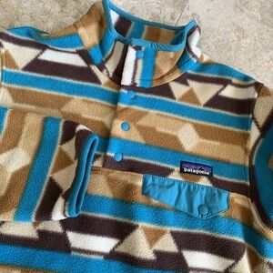 Patagonia Synchilla Guatemalan Tango Aztec Snap T Fleece Pullover Sweater Size S